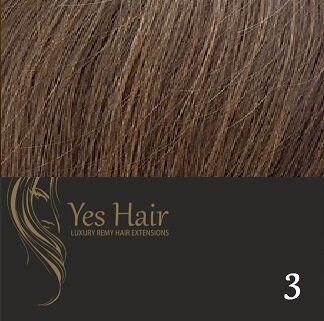 Yes Hair Extensions 52 cm NS kleur 3 Midden Donker Bruin