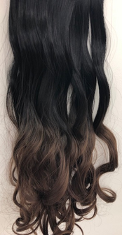 Clip In Hair One Stroke wavy 55 cm #1B/8 OMBRE