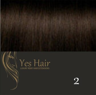 Yes Hair Extensions 30 cm NS kleur 2 Donker Bruin