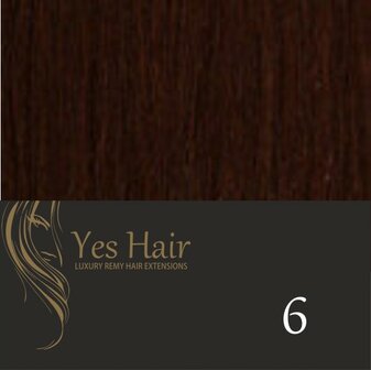 Yes Hair Extensions 30 cm NS kleur 6 Licht Bruin