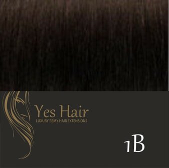 Yes Hair Extensions 42 cm NS kleur 1B Zwart Bruin