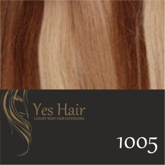 Yes Hair Weft 130 cm breed kleur 1005 Warm Bruin + Blonde highlights 